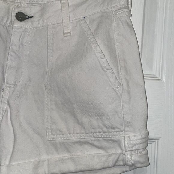 Rag & Bone White Carpenter Cuffed Hem Denim Shorts - Picture 3 of 10